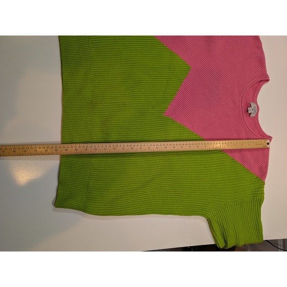 Victor Glemaud x Target Pink Green Colorblock Knit Sweater Womens 1X Crewneck - Picture 6 of 7